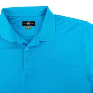 Loudmouth Men's Essential Polo‎ Shirt Blue Performance Knit Casual Logo Golf XXL